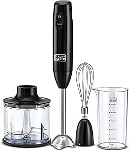 BLACK+DECKER 600W 3-In-1 Hand Blender With Chopper HB600-B5,2 years warranty