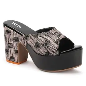 DIPYO Women's Stylish Block Heel Slip-On Sandals | 3-Inch Heel | Open Toe | Casual Comfortable & Fashionable Sandals (Pink) (DP-185) - Size 6