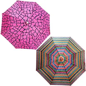 Rainpopson Umbrella for Women | Umbrella for Men | 2 fold Umbrella | Umbrella Combo Set of 2 | Umbrella for Girls (Multicolour) Set of 2