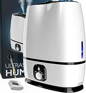 Everlasting Comfort Cool Mist Humidifier for Bedroom (6L) - Filterless, Quiet, Ultrasonic - Large Room Home Air Vaporizer