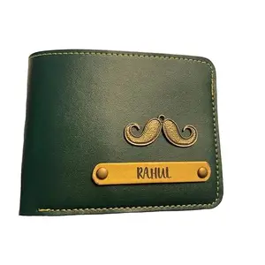 NAVYA ROYAL ART Personalized Men's Leather Wallet - Elevate Style with a Custom Touch - Green Color