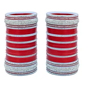 Lucky Jewellery Bridal Bangle Set Dhanteras/Diwali/Bhai Dooj Collection Wedding punjabi chuda Designer chura Maroon color Choora (1914-M1C1-SANGEET-M210)
