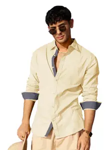 Visit the Pinkmint Store Pinkmint Men's Solid Shirt | Soft Cotton Blend | Casual Shirt | Plain | Full Sleeve - Regular Fit (Available in Plus Size)