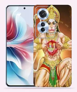 OggyBaba Hanuman ji Oppo Reno 11f Mobile Back Skin Rear Screen Guard Protector Film Wrap (Coverage - Back+Camera+Sides)