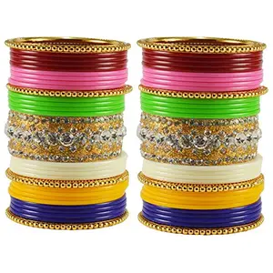 Vidhya Kangan Multi Stone Acrylic-Brass Bangle ban1730-2.2