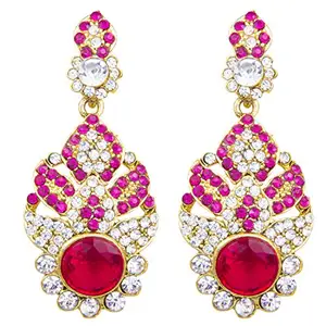 Shining Jewel - By Shivansh Shining Jewel Gold Plated Rani Earring with Crystals & Diamontes (SJ_19)