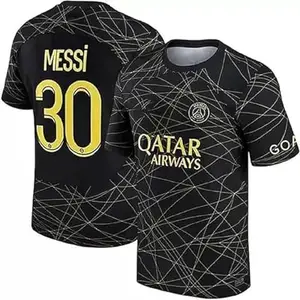 Lional Messi 30 Football Team Fourth Black Official Half Sleeve Jersey Tshirt 2022/2023 (Kids,Boys,Men)(XX-Large 44)
