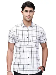 Visit the Majestic Man Store Majestic Man Slim Fit Pure Cotton Half Sleeve Checked Casual Shirt