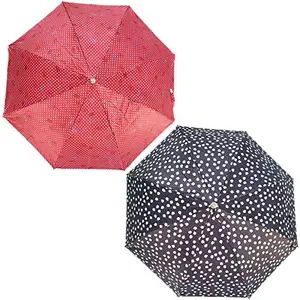 Rainpopson 2 Fold Printed Umbrella Big Size Umbrella for Women & Men UV Protection Ladies Umbrella Combo for Summer & Rainy Season (Multicolour)