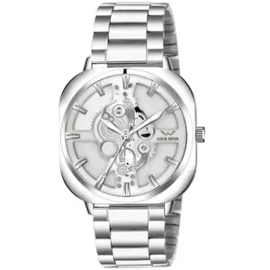 Visit the LOUIS DEVIN Store LOUIS DEVIN Stainless Steel Chain Analog Wrist Watch for Men (Black/Blue/Brown/Green/White Dial) | LD-G081-CH