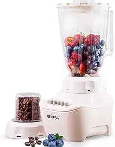 Geepas GSB5409 250W 2 in 1 Multifunctional Blender | Stainless Steel Blades, 4 Speed Control