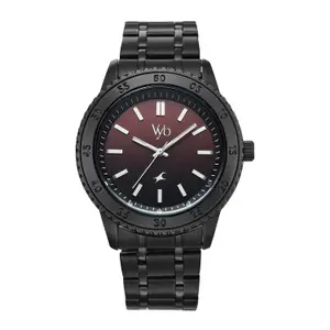 Visit the Fastrack Store Fastrack Vyb Quest Quartz Analog Black Dial Black Stainless Steel Strap Watch for Men - FV30036NM01W