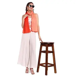 Cotton Scarf - Lightweight and Long Women's Wrap - Printed, Wrinkled Design - All Season Stole
