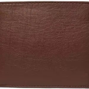 FILL CRYPPIES Men's Stylish Brown Artificial Card Holder Wallet (10-15 Card Slots)