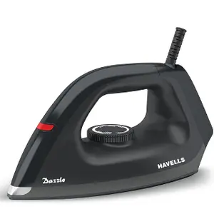 Havells Plastic Dazzle 1100W Dry Iron Press German Technology Non Sick Coated Sole Plate & 2 Yrs Warranty, 1100 Watts