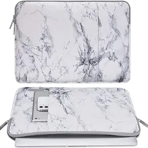 MOCA Laptop Sleeve Bag Compatible with Old MacBook Air 13.3 / MacBook Pro 14 M3 M2 M1 Pro/Max A2442 Sleeve (White Marble)