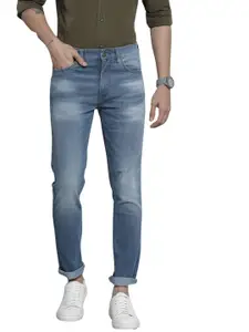 Visit the The Indian Garage Co Store The Indian Garage Co Men Regular Fit Solid Mid-Rise Stretchable Jeans