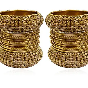 YouBella Fashion Jewellery Traditional Gold Plated Bracelet Bangles Set for Girls and Women (Size : 2.6)