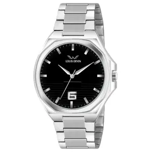 Visit the LOUIS DEVIN Store LOUIS DEVIN Stainless Steel Chain Analog Wrist Watch for Men (Black/Blue/Green/White Dial) | LD-G076-CH