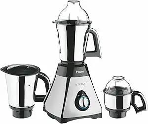 Preethi Steele 3-Jar Mixer Grinder, 550-Watt