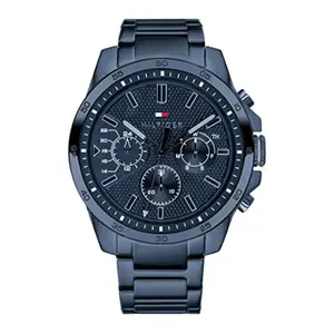 Visit the Tommy Hilfiger Store Tommy Hilfiger Quartz Analog Blue Dial Stainless Steel Strap Watch for Men-NETH1791560