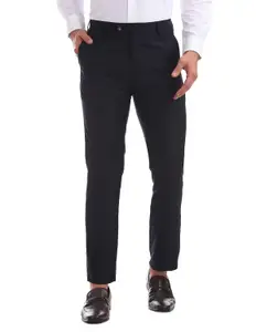 Visit the Arrow Store Arrow Men's Mid Rise Regular Formal Trousers