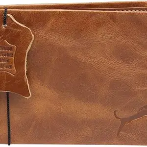 WILD EDGE Genuine Leather Tan Foldover Wallet in Crunch Design for Men - Stylish Wallet with Flap Closure, Versatile Material (Pack of 1)