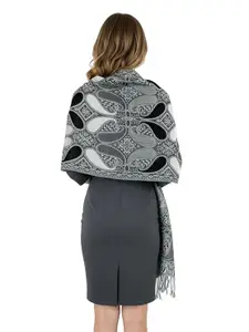 PASKMLNA Paisley Pattern Tow Layered Woven Pashmina Shawl Scarf Wrap Stole