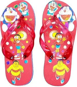 BUTAX Boys & Girls Slip On Slipper Flip Flop (Red) Kids 25