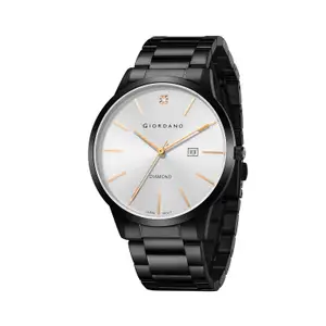 Visit the Giordano Store Giordano Classic Analog Watch for Men with Diamond Marked Dial and Stainless Steel Strap