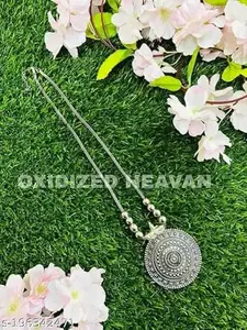 O S O Sdised Round Chain Pendant Long Necklace For Girls and women's Design_48