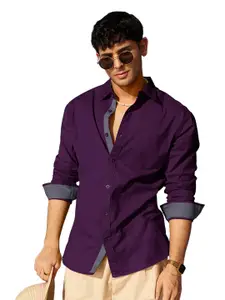 Visit the Pinkmint Store Pinkmint Men's Solid Shirt | Soft Cotton Blend | Casual Shirt | Plain | Full Sleeve - Regular Fit (Available in Plus Size)