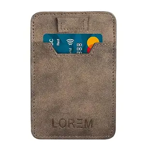 LOREM Brown Mini Wallet for ID, Credit-Debit Card Holder & Currency with Strap Puller to Pull Out Card for Men & Women WL626-UF-A
