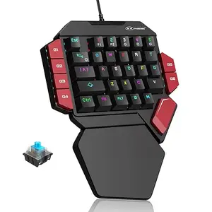 MageGee One Handed Professional Gaming Keyboard, RGB Backlit 35 Keys Mini Wired Mechanical Keyboard