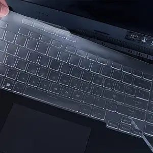 Saco Silicone Skin Keyboard Protector Cover Compatible for ASUS ROG Strix G17 G733ZW-LL105WS-Series 17.3 Inch Laptop Launch Year 2022 - Transparent