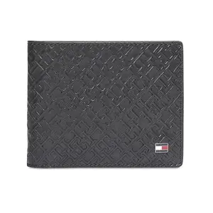 Tommy Hilfiger Men Greywalls RFID Protection Leather Global Coin Wallet - Black