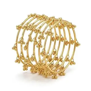 Zevarna Kashmiri Ghungroo Bangles Set for Women, Traditional Ethnic Bridal Bangles, Lightweight Festival