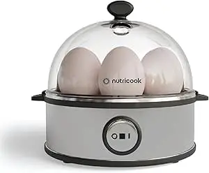 NutriCook Rapid Egg Cooker: 7 Egg Capacity Electric Egg Cooker for Boiled Eggs, Poached Eggs, Scrambled Eggs, or Omelettes