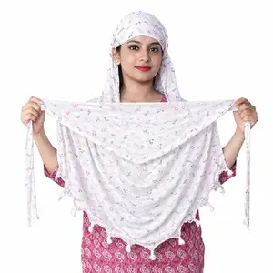 Pure Cotton Innovative Stylish Printed Pattern Fancy Scarf With Sun Protection Cover Face Cotton Mask for Women's and Girls