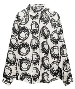 Leriya Fashion Women's Rayon Oversized Fit Top Korean Style Long Sleeve Oversized Button Down| Workwear Top for Office & Casual Wear