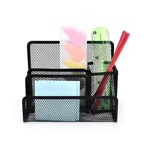 HOMFRO HOMFRO Muilti-Function Desktop Organizer 4 Compartment With Pen Stand Desk Mesh Paper Organizer for Pencil Name Card Sticky Notes