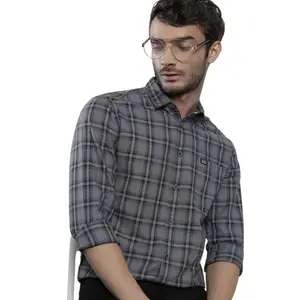 Brand: The Indian Garage Co The Indian Garage Co Men Slim Fit Checkered Full Sleeves Cutaway Collar Casual Shirt