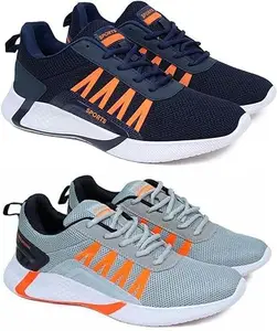 GENIAL Running Shoes for Men (Multicolor) | Size - 8 | GL-9312-1720 ORNG-8