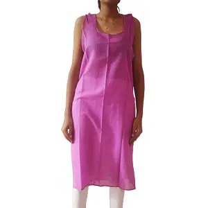 Women Full Length Cotton Innerwear Slip – Long Camisole for Sheer Kurtis & Dresses Regular Fit Cami Knee-Length Vest Sleeveless Size - S to 3XL