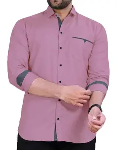 Visit the CB-COLEBROOK Store CB-COLEBROOK Men's Regular Fit Solid Soft Touch Cotton Casual Shirt with Pocket Design with Spread Collar & Full Sleeves (Available in Plus Size)