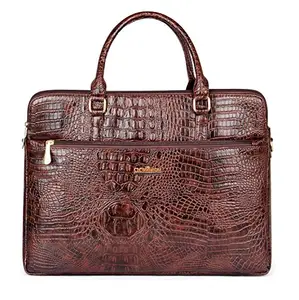 THE CLOWNFISH Crocadila Women Messenger Bag Handbag Briefcase,Laptop Bags for Women, Laptop Bags, Laptop Messenger Bag(Rust)