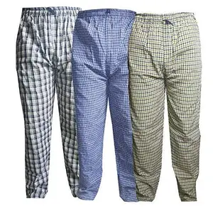 AWALA FASHION Men's Regular Fit Cotton Checkered Casual Pyjama Lower Pant (Size-L)