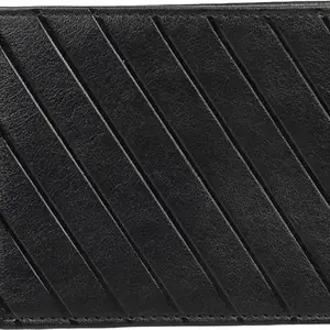 FILL CRYPPIES Casual Black Line Faux Leather Men's & Coin Wallet (5 Card Slots)