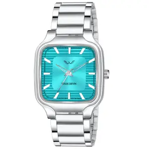 Visit the LOUIS DEVIN Store LOUIS DEVIN Steel Chain Analog Wrist Watch for Men (Silver/Green/Brown/Blue/Black Dial) | LD-GS069-CH
