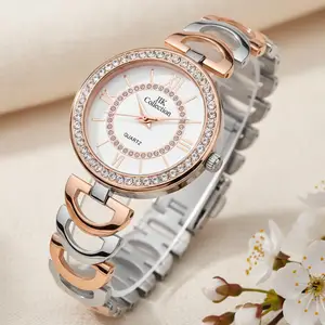 Visit the IIK COLLECTION Store IIK COLLECTION Watch for Woman Round Studded Dial |Analogue Quartz Movemnet Ladies Watch|Long Battery Life|Stainless Steel Adjustable Bracelet Chain Strap|Double Lock Clasp Safety Watches for Girls